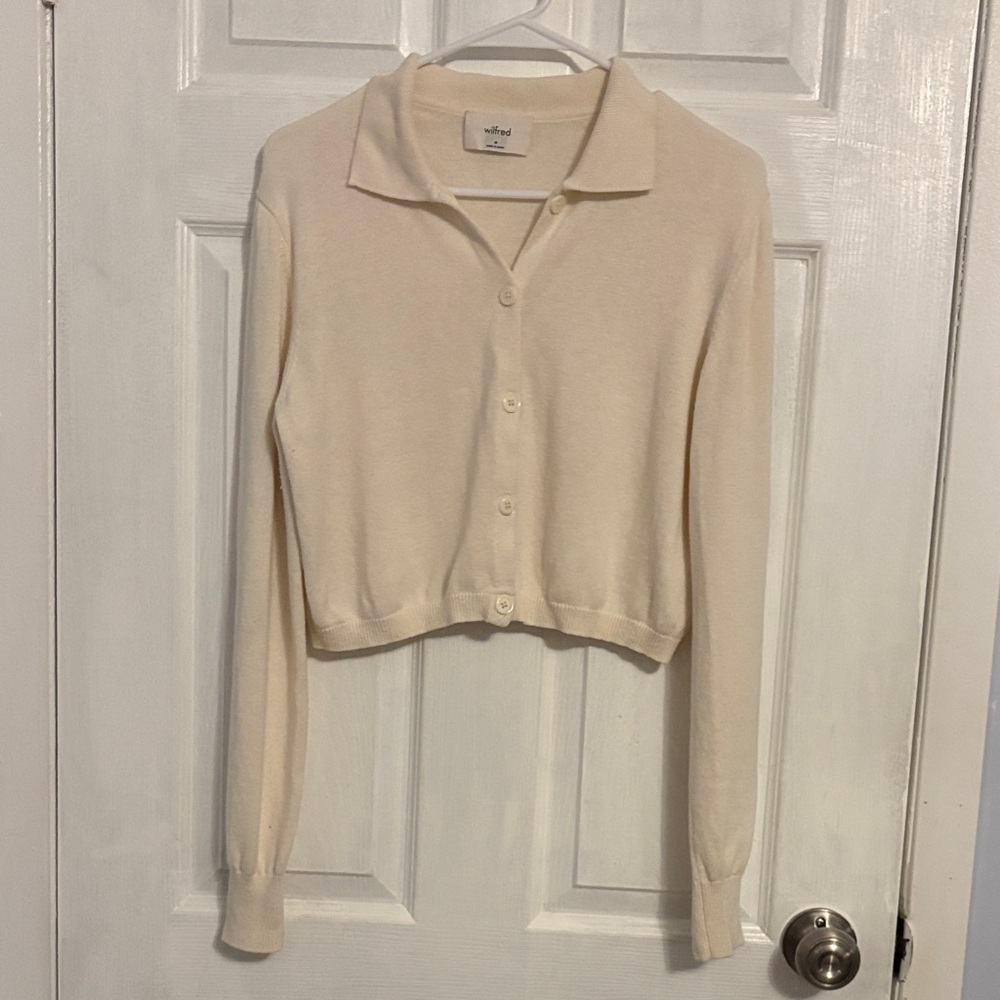 Wilfred Cream Cropped Cardigan